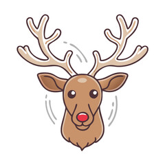 reindeer vector icon, christmas vector illustration - simple illustration of areindeer, symbolizing holiday celebrations and festive spirit. christmas flat illustration.