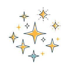 Fototapeta premium sparkling lights vector icon, christmas vector illustration - simple illustration of asparkling lights, symbolizing holiday celebrations and festive spirit. christmas flat illustration.