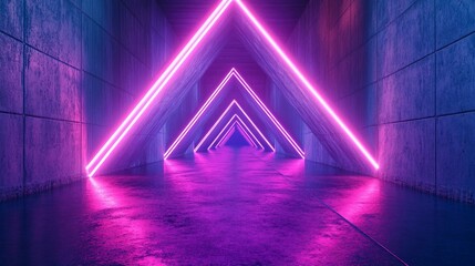 Fototapeta premium a tunnel with neon lights in the middle of it