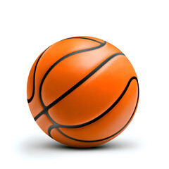 Fototapeta premium Bright orange basketball resting on a flat surface under studio lighting