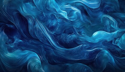 Obraz premium Abstract Blue Waves with Fluid Motion and Swirling Patterns Perfect for Modern Backgrounds and Artistic Designs in Digital and Print Media