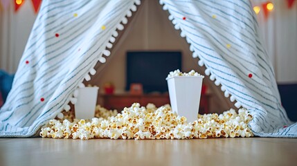 Cozy Movie Night Popcorn Blanket Fort Family Fun