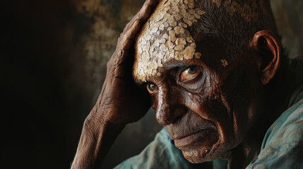 World Leprosy Day. sick people. leprosy disease
