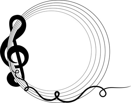 clef line art, illustration of a beautifull music. illustration of a Melody ornamentation.