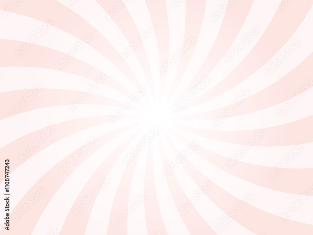 Poster Abstract Soft Pink Background with Rays Retro Starburst Rays. Misty Rose Sunburst Background Vector Illustration Pattern Beam Rays. Spiral Radial Striped Backdrop. Vector Illustration.