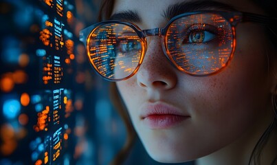 Professional considering futuristic AI applications for finance, trading, and big data analytics in digital economy and cybersecurity