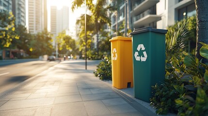 Eco-friendly urban campaign promoting recycling awareness for sustainable city environments