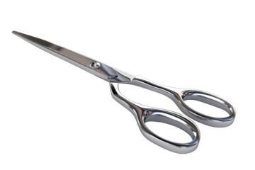 Sharp stainless steel scissors used for precise cutting tasks in crafting or grooming activities