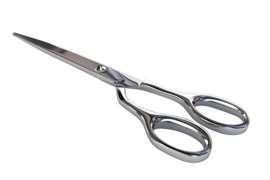 Sharp stainless steel scissors used for precise cutting tasks in crafting or grooming activities
