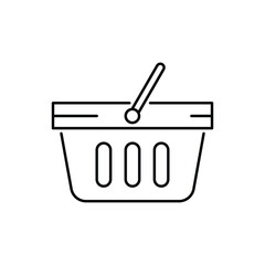 Shopping basket icon. Simple line style for web template and app. Shop, cart, bag, store, online, purchase, buy, retail, vector illustration design on white background. EPS 10