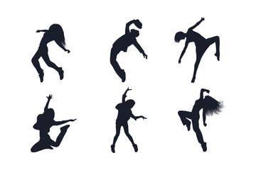 Silhouettes Yoga Set Vector Illustration - Meditation and Fitness Poses
