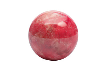 Fototapeta premium Glossy red marble sphere showcasing smooth texture and vibrant color against a neutral background
