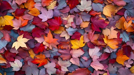The scattered autumn leaves in the park create a peaceful and colorful seasonal atmosphere.