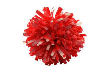 Bright red pom pom decoration for festive occasions and crafts