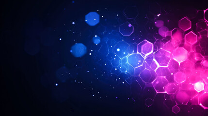 Abstract glowing hexagons background.