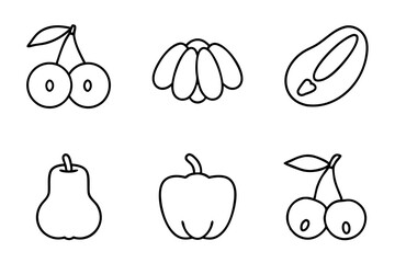 set of fruits icon