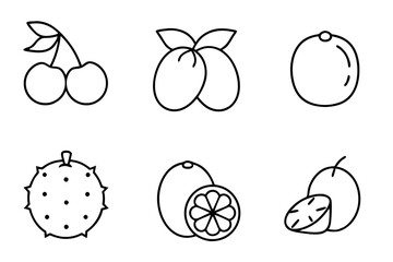 set of fruits icon