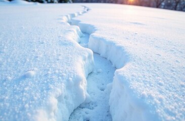 Obraz premium Footprints in fresh snow