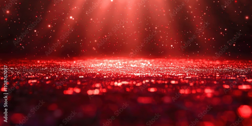 Aufkleber red background with a lot of red sparkles