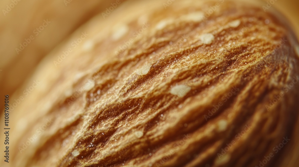 Poster close up view of a single almond shell