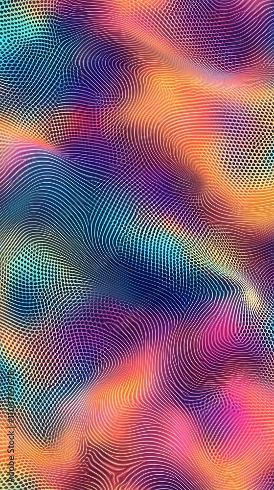 Poster colorful abstract waves with intricate lines and gradients create a vibrant, dynamic visual experien