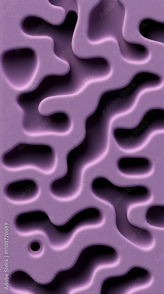 Poster abstract purple foam texture with fluid, wavy patterns creating a sense of depth and movement.