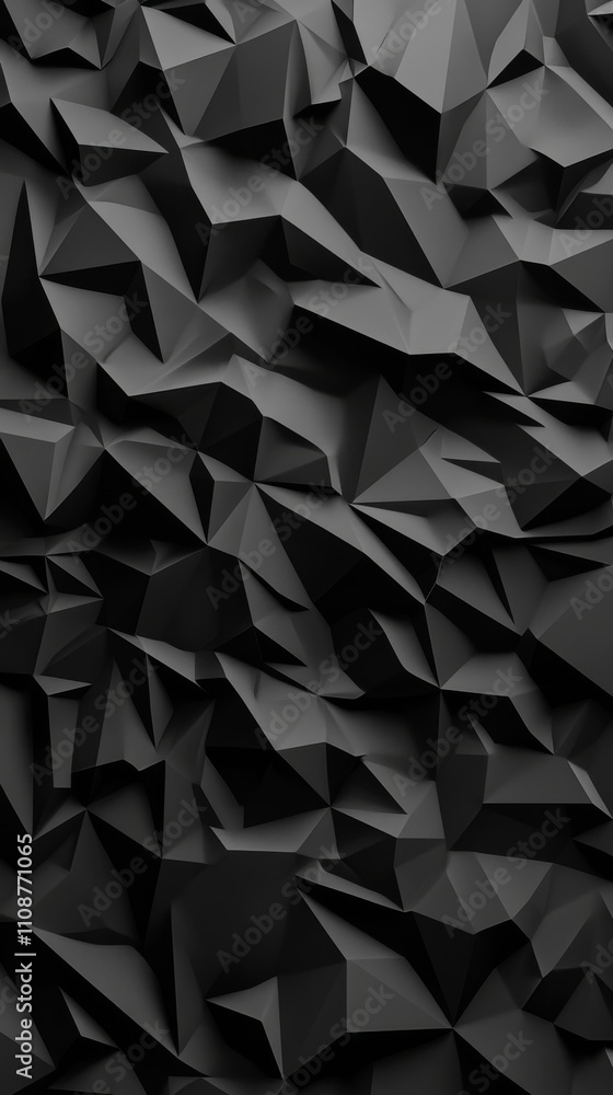 Poster a dynamic, textured background featuring sharp, angular black triangular shapes, creating a modern a