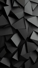 Abstract geometric pattern with dark faceted shapes creating depth and texture.