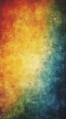 A vibrant gradient background featuring warm hues of orange and yellow transitioning into cool shades of blue and green.