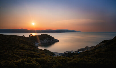 sunset over the ocean