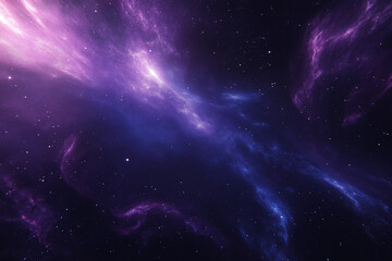 Vibrant cosmic nebula glows in the depths of the universe during a serene night. Generative AI