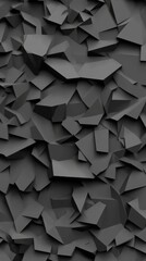 Fototapeta premium Abstract dark gray textured surface formed by irregular geometric shapes.