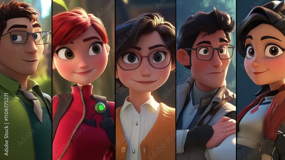 Poster a voice actor performs various character voices for an animated series, carefully crafting each voic