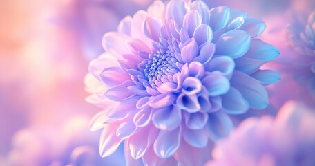 Obraz premium Delicate and Ethereal Purple Flower Blossom with Soft Petals Bathed in Gentle Pastel Light Emphasizing Natural Beauty and Serenity in Floral Composition
