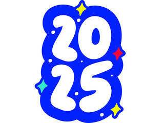 Obraz premium Colorful 2025 typography