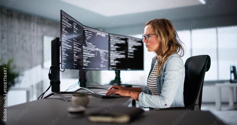 Poster Software Programmer Or Coder Woman