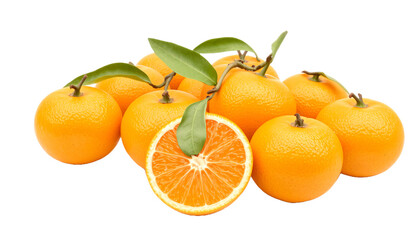 Oranges  isolated on transparent background