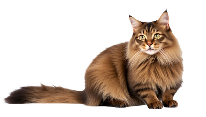 Obraz premium Maine Coon cat isolated on transparent background