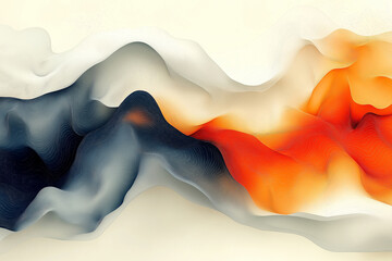 Fluid waves of color merge in a stunning abstract artwork inspired by nature\'s beauty. Generative AI