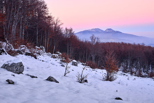 La prima neve di stagione imbianca le Montagne del Gran Sasso - Prati di Tivo - Pietracamela - Teramo