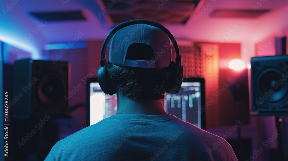 Aufkleber a voice actor uses soundproofing materials in their home studio to eliminate external noise and crea