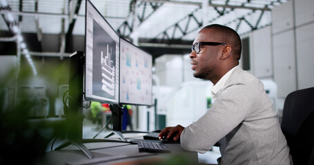 Engineer Doing 3D CAD Model Design On Computer