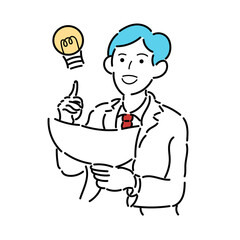 なにかひらめいたビジネスパーソン　男性