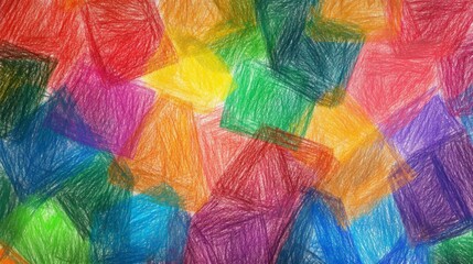 Rainbow Scribble chaotic drawing. Hand painted scrawl colourful background texture. Grunge kids freehand paint overlay