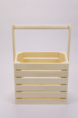 Wooden box or box for packing New Year's gifts, packaging for Christmas or birthday gift, made of wood and plywood