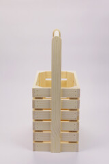 Wooden box or box for packing New Year's gifts, packaging for Christmas or birthday gift, made of wood and plywood
