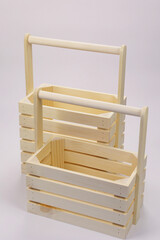 Wooden box or box for packing New Year's gifts, packaging for Christmas or birthday gift, made of wood and plywood