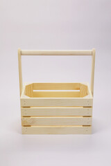 Wooden box or box for packing New Year's gifts, packaging for Christmas or birthday gift, made of wood and plywood