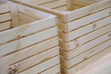 A gift box made of wood for packaging or a box made of plywood made of natural material