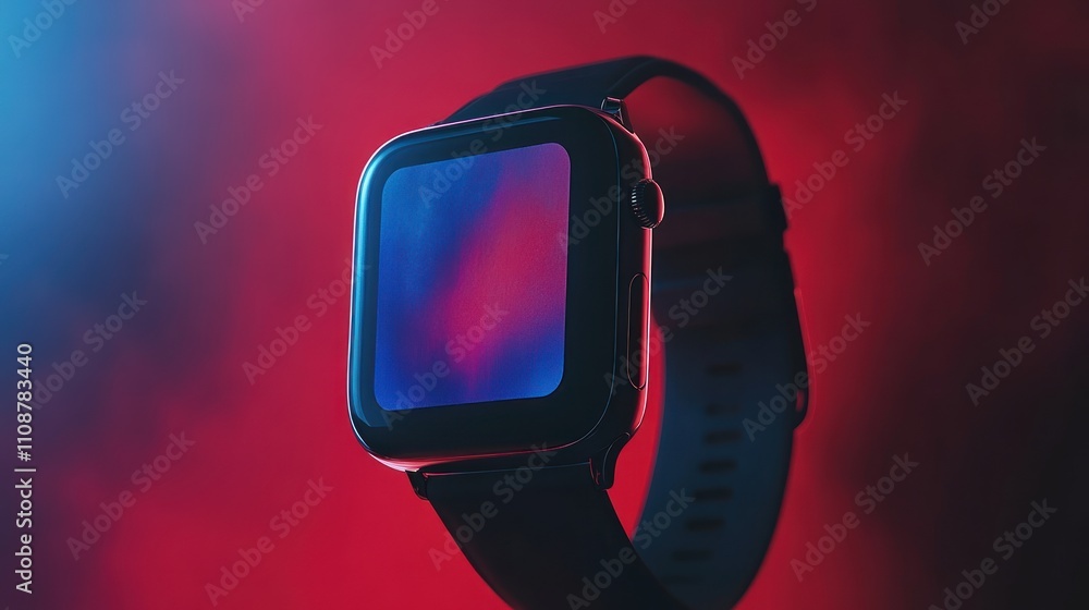 Poster Modern Smartwatch Displaying Abstract Gradient Screen